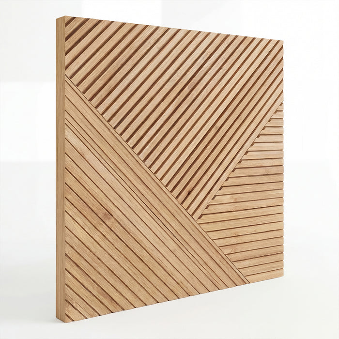 3D Geometric Pattern Wooden Panels - Brown - View 6