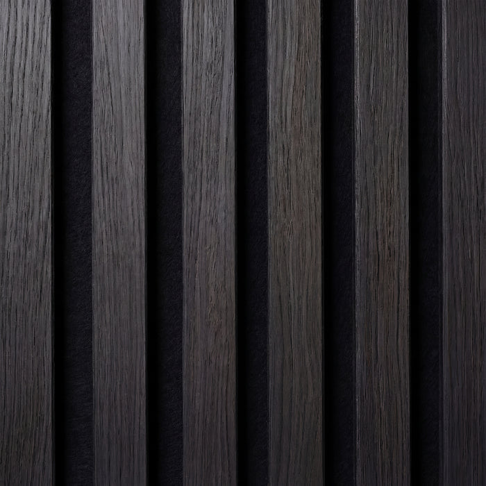 Acoustic Slat Wood Wall Panels in Smoked Oak — view 3