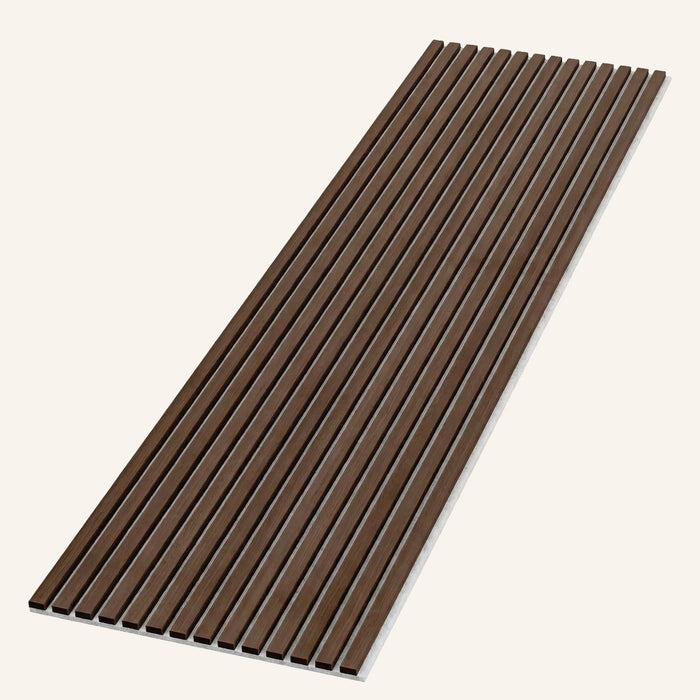 American Acoustic Slat White Felt Wood Wall Panels - Walnut - View 11