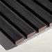 Acoustic Slat White Felt Wood Wall Panels in Smoked Oak — view 2
