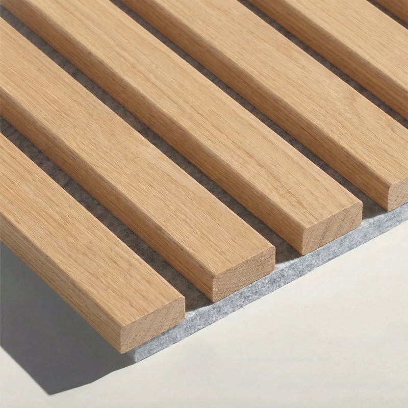 American Acoustic Slat White Felt Wood Wall Panels - Oak - View 2