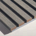 Acoustic Slat White Felt Wood Wall Panels in Grey Oak — view 2