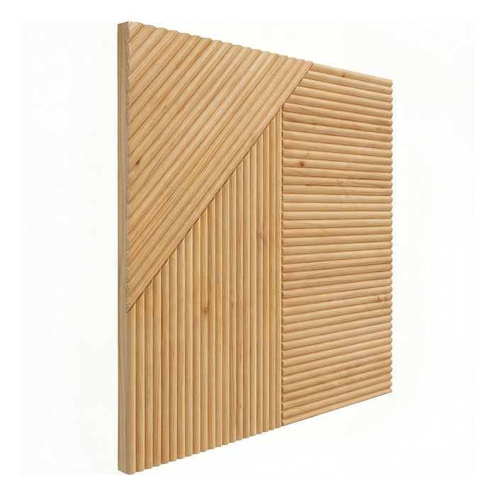 Crossing Lines Solid Wood Wall Panels in Natural Oak — view 7