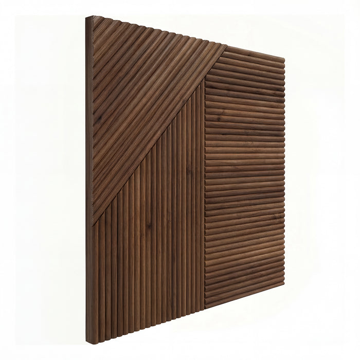 Crossing Lines Solid Wood Wall Panels in Dark Walnut — view 7