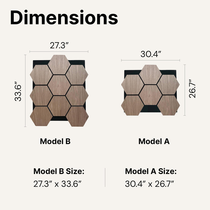 Panel dimensions diagram — Acoustic Hexagon Wood Wall Panels