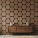 Acoustic Hexagon Wood Wall Panels in Walnut — view 1