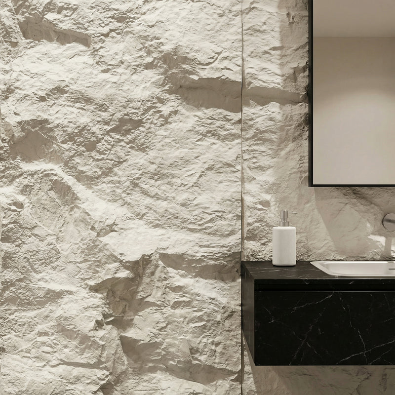 Highland Rock Wall Panel - White - View 19