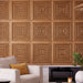 3D Concentric Square Wood Wall Panel in Natural Oak — view 1