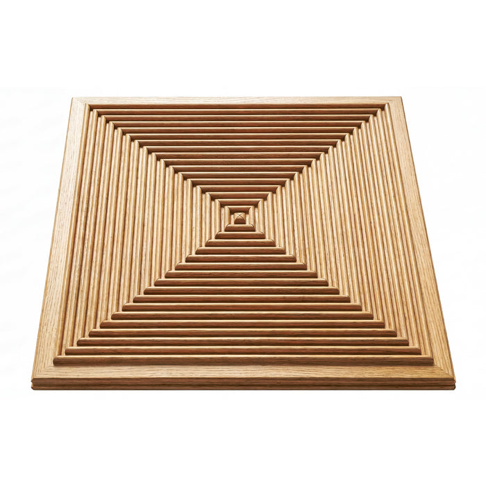 3D Concentric Square Wood Wall Panel in Natural Oak — view 3