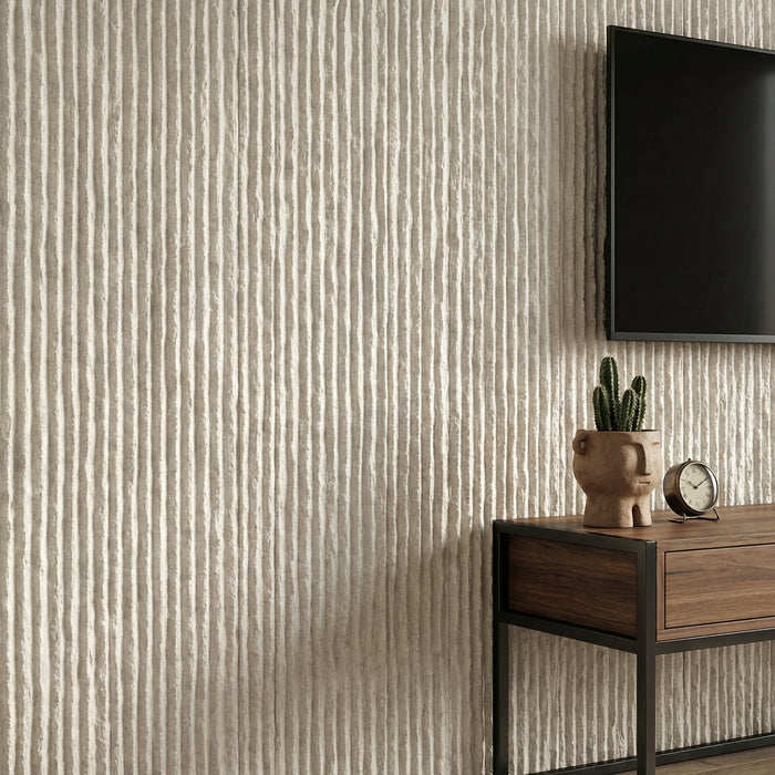 Ridge Rock Wall Panel in Off-White — view 2