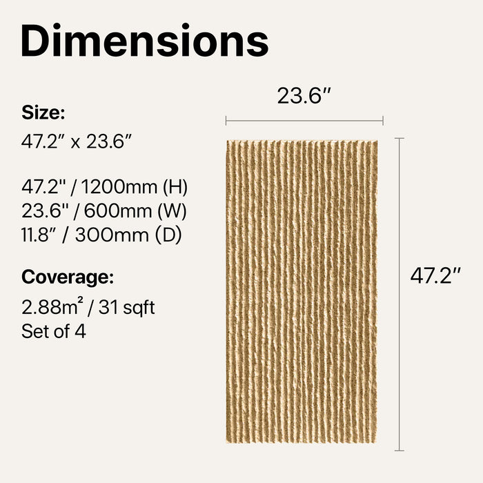 Panel dimensions diagram — Ridge Rock Wall Panel in Sandstone
