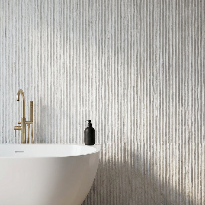 Ridge Rock Wall Panel in White — view 1