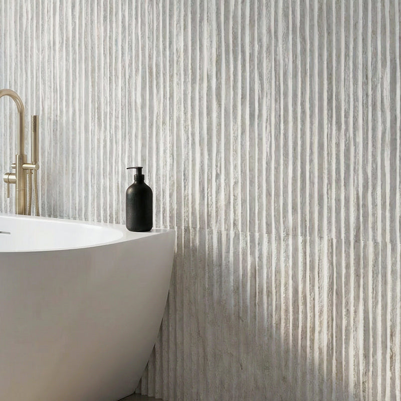 Ridge Rock Wall Panel in White — view 2