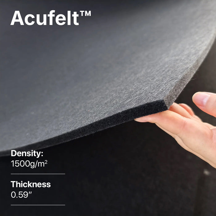 Acufelt backing, 1500g/m² at 0.59 inch — Acoustic Rectangle Wood Wall Panels