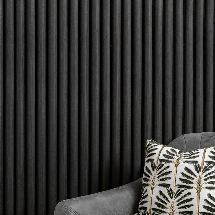 Acoustic Curve Wood Wall Panels in Smoked Oak — view 1