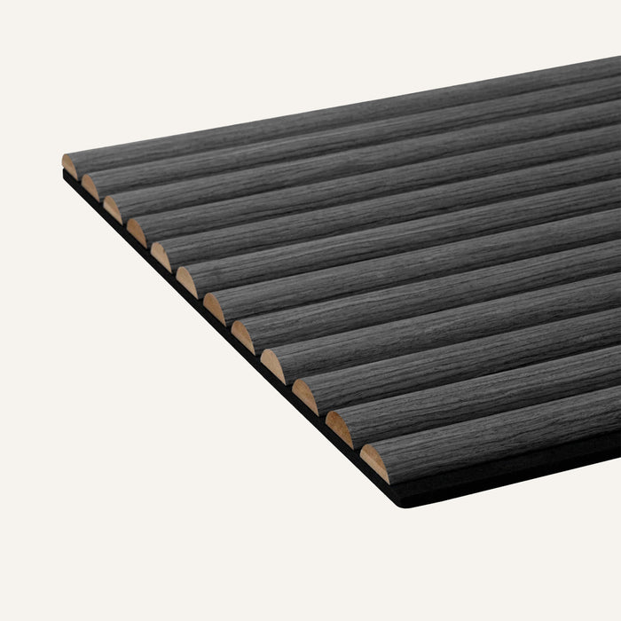 Acoustic Curve Wood Wall Panels in Grey Oak — view 5