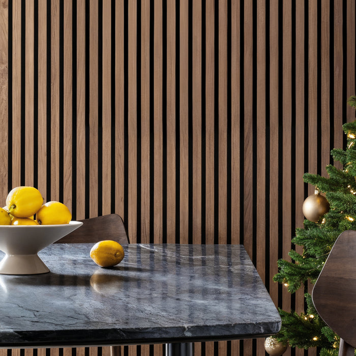 Acoustic Slat Wood Wall Panels in Walnut — view 1