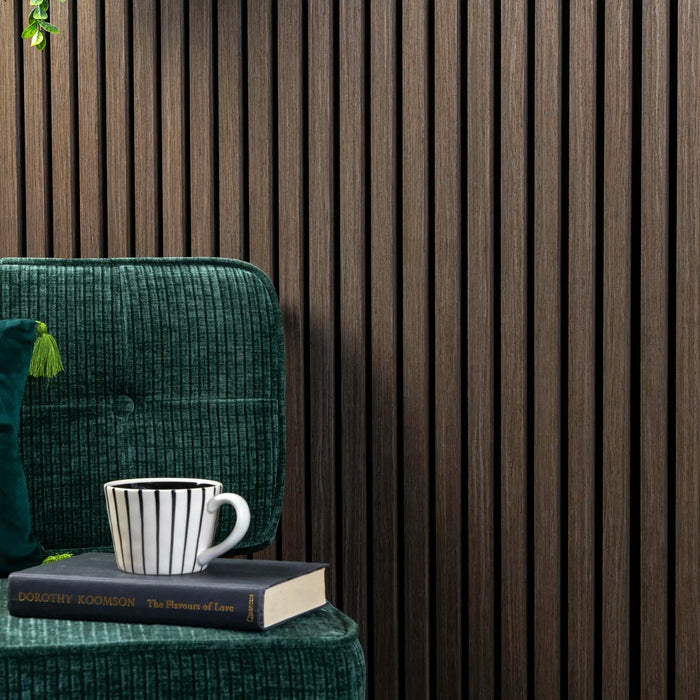 Acoustic Slat Wood Wall Panels in Classic Oak — view 1