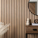 Acoustic Curve Wood Wall Panels in Golden Oak — view 1