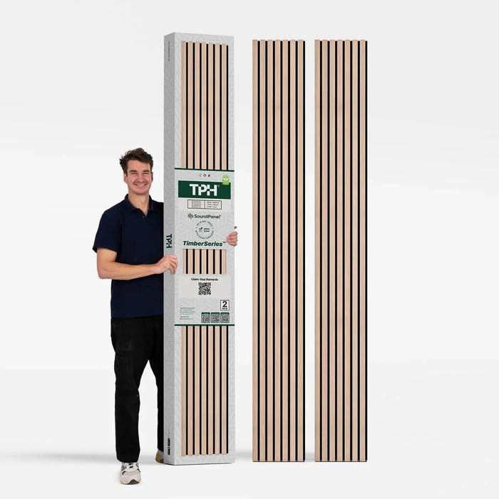 Acoustic Slat Wood Wall Panels in Golden Oak — view 7