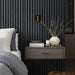 Acoustic Slat Wood Wall Panels in Smoked Oak — view 1