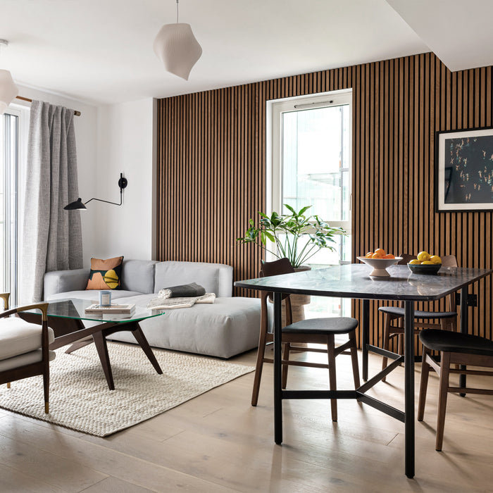 Acoustic Slat Wood Wall Panels in Walnut — view 11