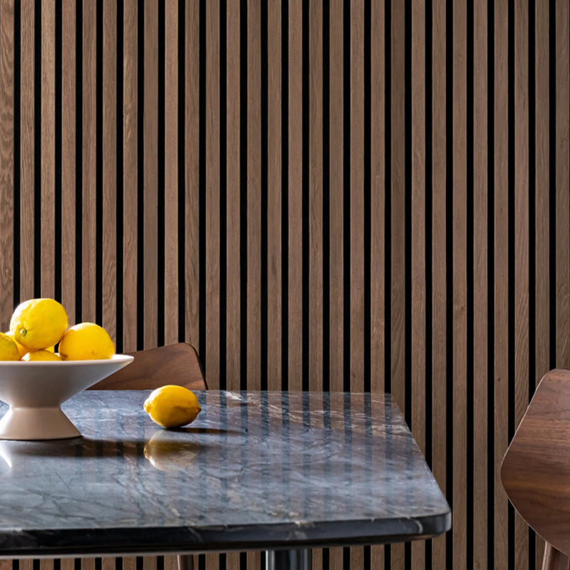 American Walnut Acoustic Slat Wood Wall Panels - Walnut - View 1