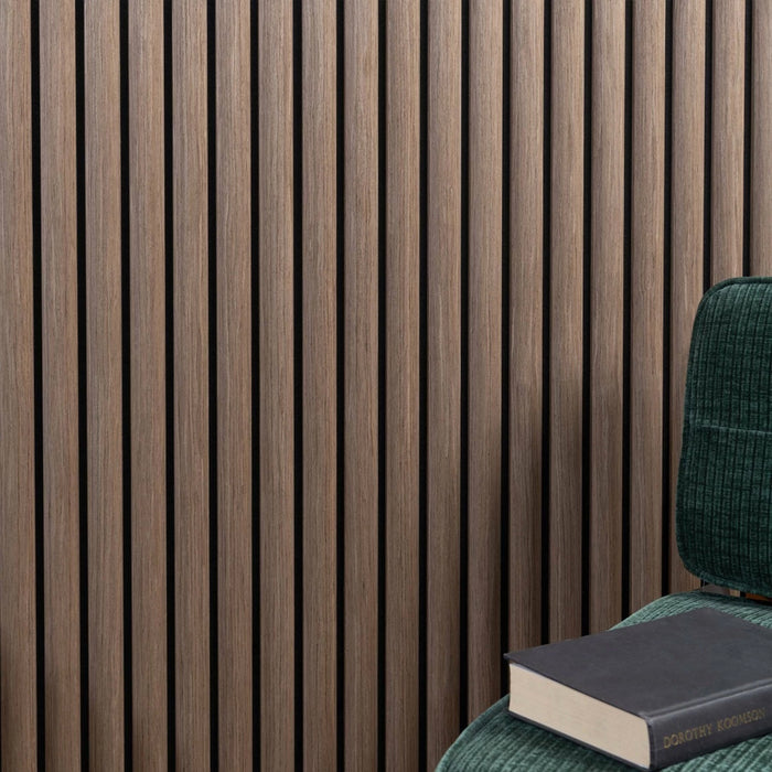 Acoustic Curve Wood Wall Panels in Walnut — view 2