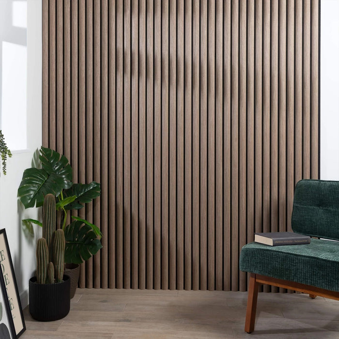 Acoustic Curve Wood Wall Panels in Walnut — view 3