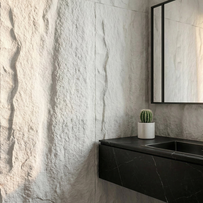 Stone Rock Wall Panel - White - View 13