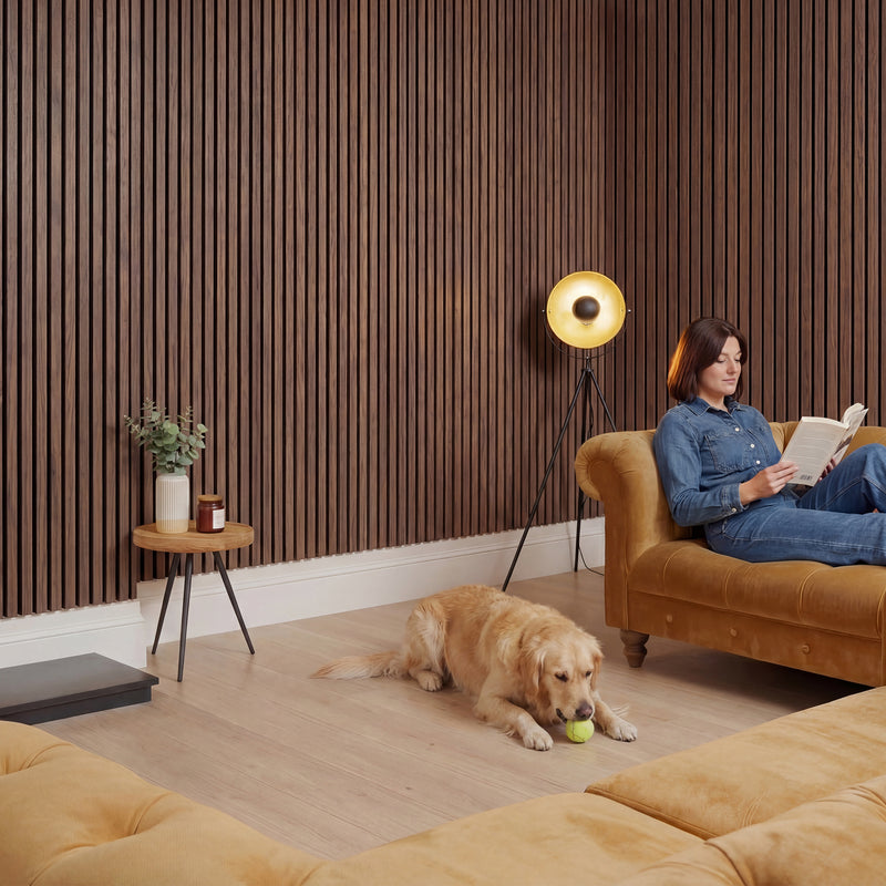 Acoustic Slat Wood Wall Panels in Classic Oak — view 11