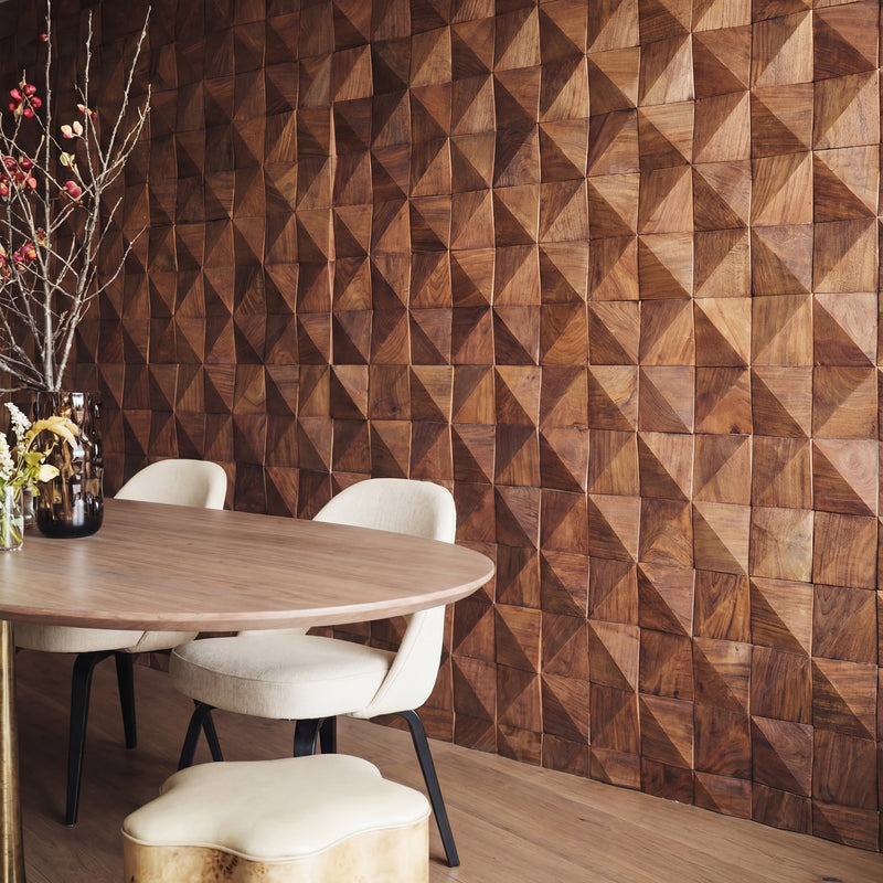 Walnut Triangle Solid Wood Wall Panels - View 2