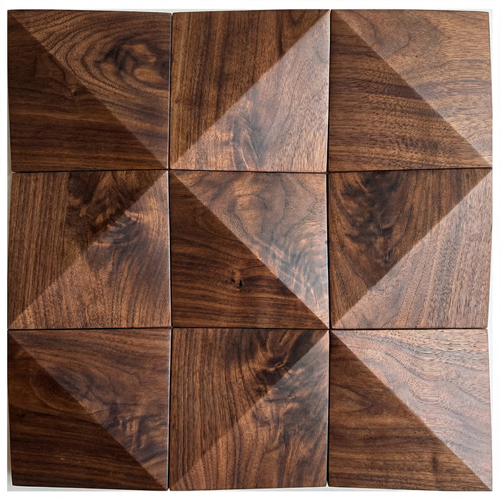 Walnut Triangle Solid Wood Wall Panels - View 5