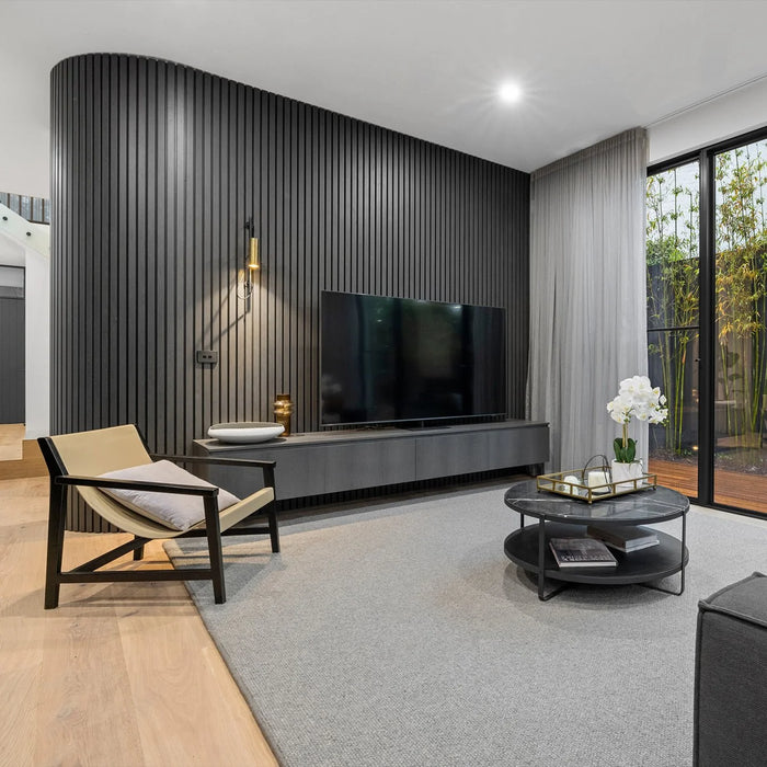 Acoustic Slat Wood Wall Panels in Smoked Oak — view 10