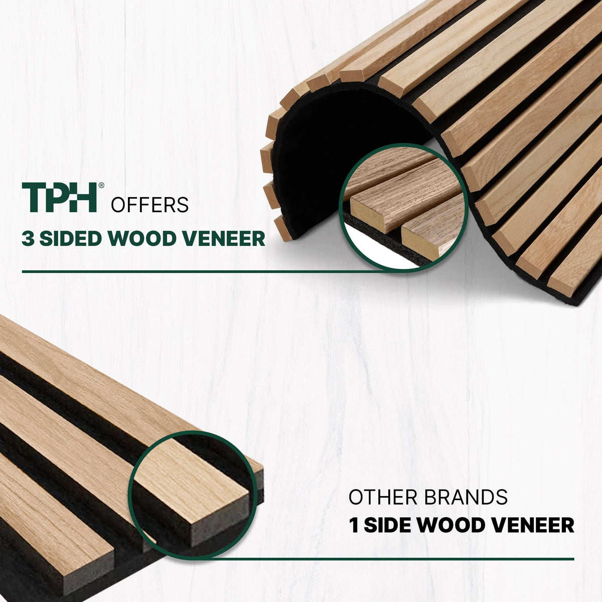 3-Sided Acoustic Slat Smoke Oak Wood Wall Panel | SoundPanel®.