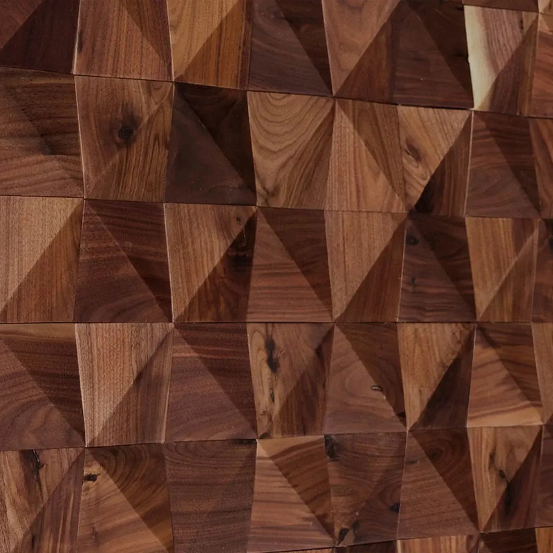 Walnut Triangle Solid Wood Wall Panels | GroovePanel®.